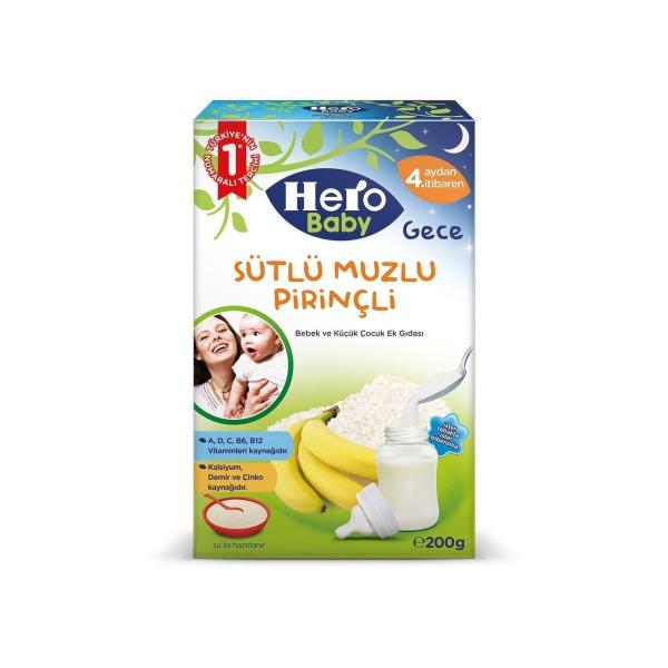 Hero Baby Sütlü Muzlu Pirinçli Kaşık Maması 200 Gr