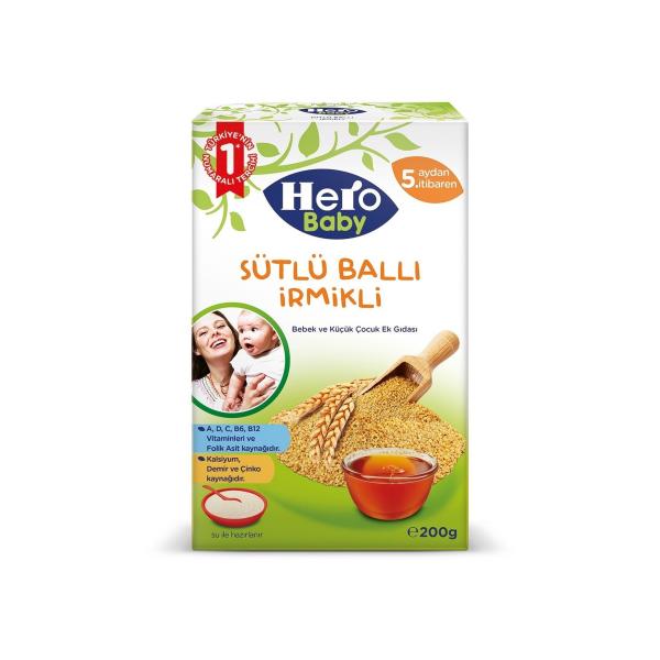 Hero Baby Sütlü Ballı İrmikli Kaşık Maması 200 Gr