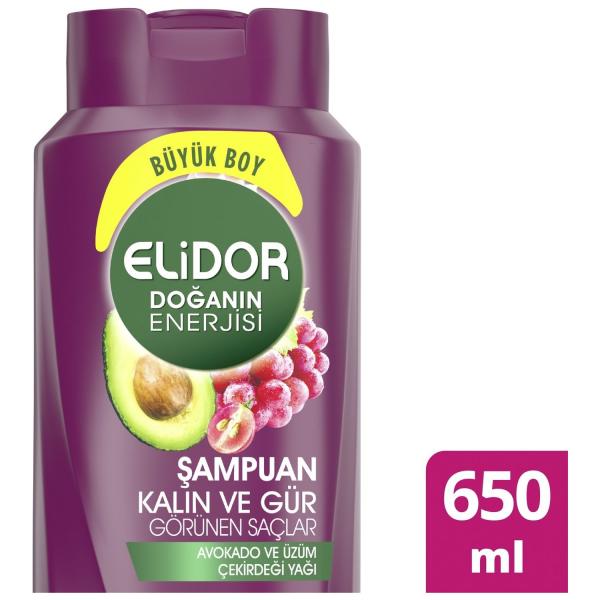 Elidor Doğanın Enerjisi Kalın ve Gür Saçlar Avokado Özlü Saç Bakım Şampuanı 650 ML